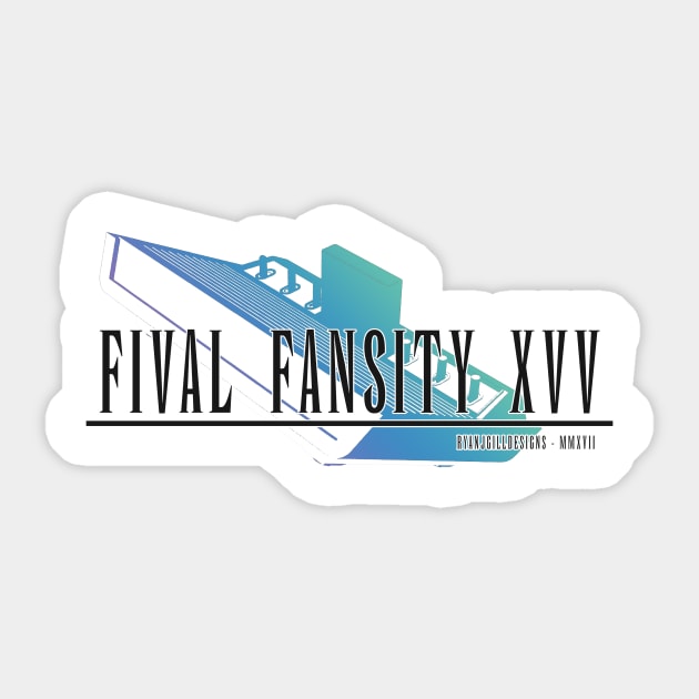 Fival Fansity XVV - 8 Bit Sticker by RyanJGillDesigns